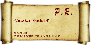 Pászka Rudolf névjegykártya