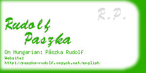 rudolf paszka business card